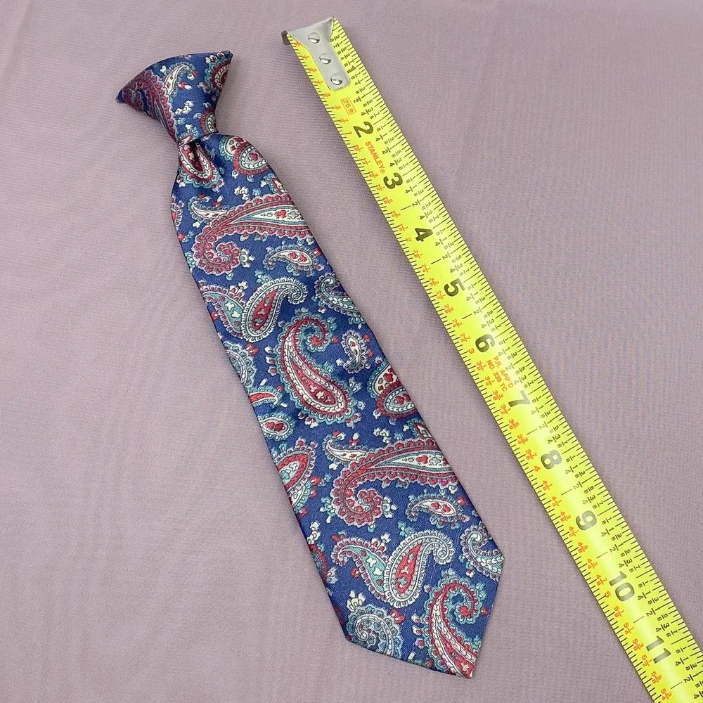 Vintage RANDA 90s Classic Pattern Kids Boys Clip On Tie